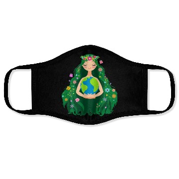 Discover Green Mother Earth Day Gaia Save Our Planet Face Masks