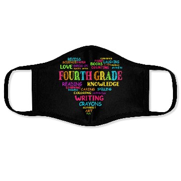 Discover Heart 4th Grade Typography Team Teacher Back To Face Masks