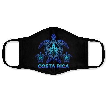 Discover Vintage Costa Rica Ocean Blue Sea Turtle Face Masks