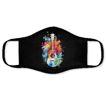 Discover Ukulele Uke Player Guitarist Ukelele Guitar Face Masks