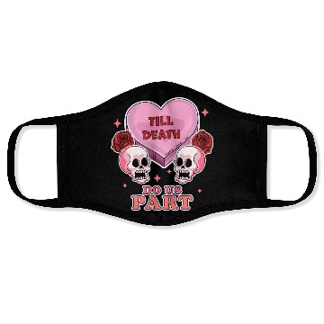 Discover Till Death Do Us Part Skeleton Skull Valentine s Face Masks