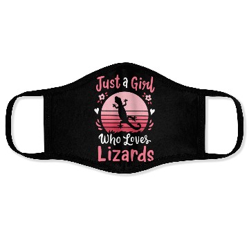 Discover Lizard Reptile Lizard Lover Retro Face Masks