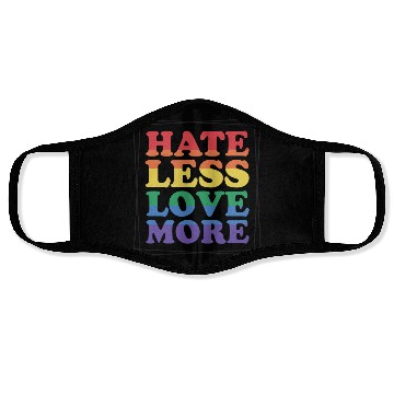 Discover Vintage LGBT Pride Month Hate Less Love More Face Masks