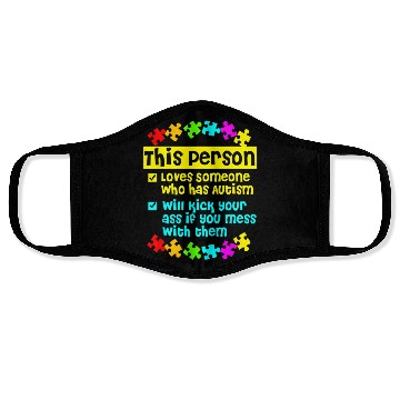 Discover I Love Someone With Autism Face Masks