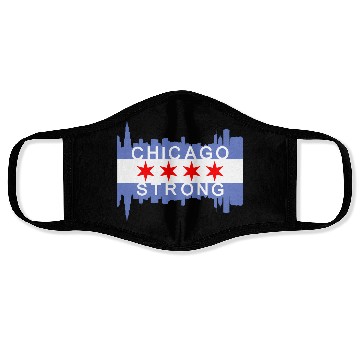 Discover Chicago Strong Chitown City yline Flag Face Masks