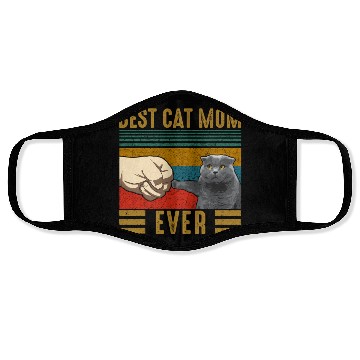 Discover Vintage Best Cat Mom Ever Mothers Day Scottish Fol Face Masks