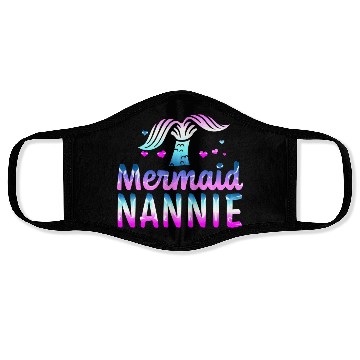 Discover Mermaid Nannie Grandma For Mothers Day Face Masks
