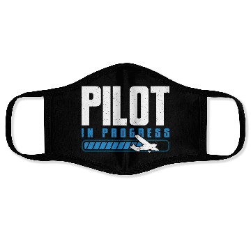 Discover Pilot In Progress Plane Aircraft Student Pilot Face Masks