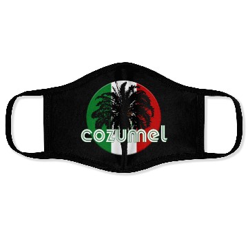 Discover Cozumel Mexico Flag Native Palm Tree Mexican Face Masks