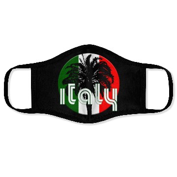 Discover Italy Flag Native Palm Tree Italian Face Masks