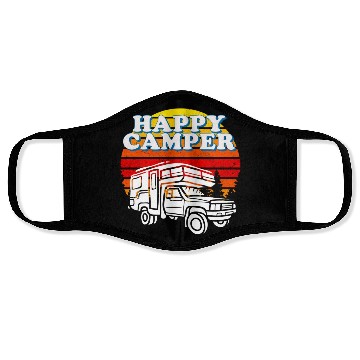 Discover Happy Camper Funny Camping Lover Face Masks