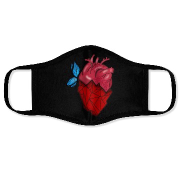 Discover Semi Geometric Semi Realistic Heart Design For Face Masks