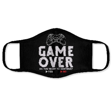 Discover Game Over Do You Want To Continue Yes No Face Masks