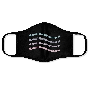 Discover Mental Health Matters | Wavy Retro French Gray Face Masks