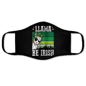 Discover Llama Be Irish Shamrock St Patric Day Face Masks