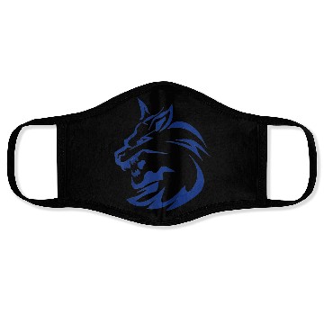 Discover lightning lone wolf design raglan baseball Face Masks Tan