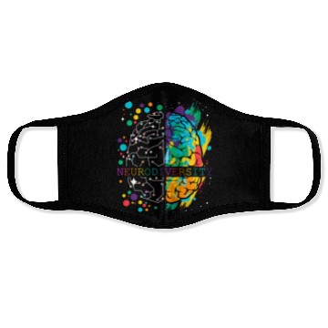 Discover Embrace Neurodiversity Brain Autism Face Masks