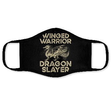 Discover Winged warrior dragon slayer Face Masks