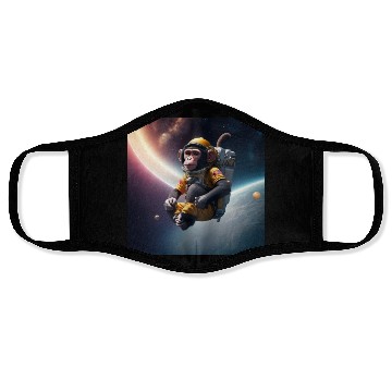 Discover monkey in outerspace Face Masks