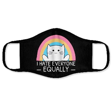 Discover I Hate Everyone Equally Funny Cat Lover Rainbow Face Masks