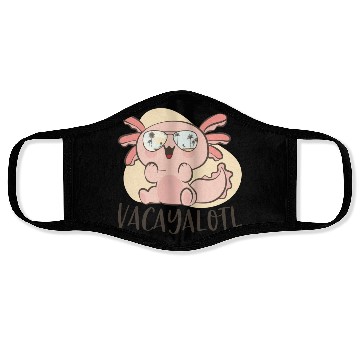 Discover Funny Axolotl Lover Pun Vacayalotl Cute Beach Face Masks