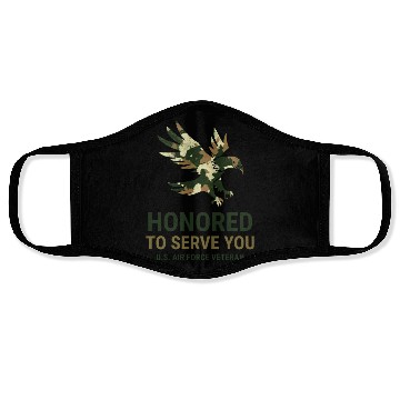 Discover Honored To Serve You Us Air Force Vetera Face Masks