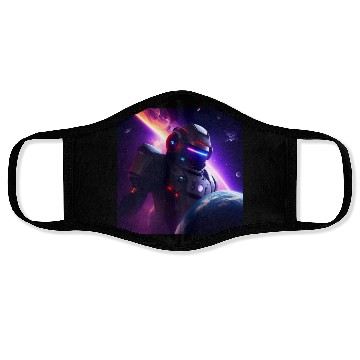 Discover Evil Robot Attacking a Planet Face Masks