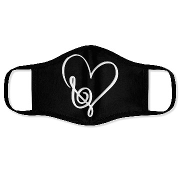 Discover Heart Shape Musical Notes Music lovers Valentines Face Masks