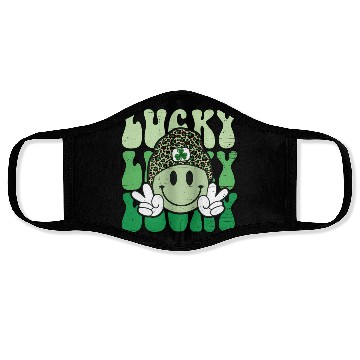 Discover St Patric Day Lucky Shamrock Smile Face Face Masks
