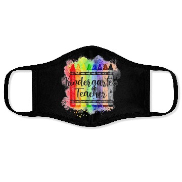 Discover Funny Kindergarten Teacher Crayon Back To School Face Masks