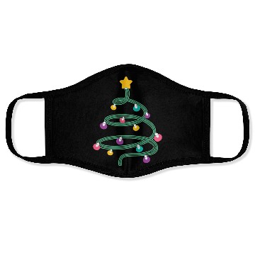 Discover Christmas Light Christmas Tree Face Masks