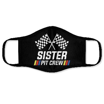 Discover Pit Crew Sister Matching Racer Drag Racing Face Masks