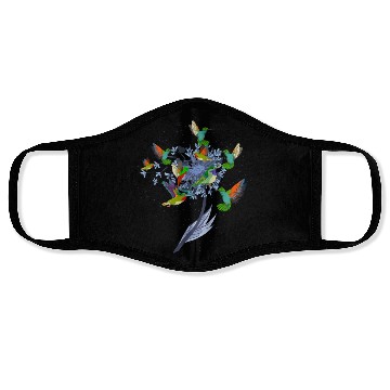 Discover Pretty Nature Animal Flowers Bird Hummingbird Face Masks