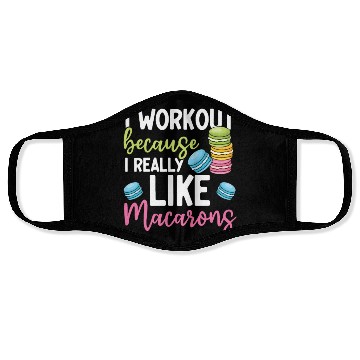 Discover Funny Macaron Workout Ice Cream Sandwich Macaron Face Masks