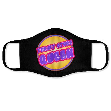 Discover Thrift Store Queen purple yellow Face Masks