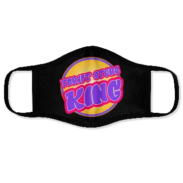 Discover Thrift Store King purple yellow Face Masks