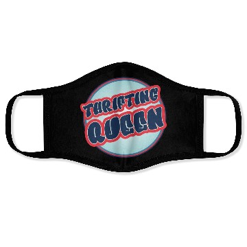 Discover Thrifting Queen red blue Face Masks