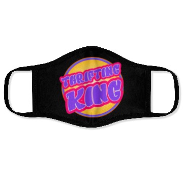 Discover Thrifting King purple yellow Face Masks