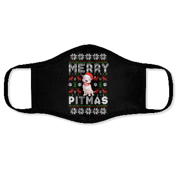 Discover Pitbull Merry Pitmas Ugly Face Masks