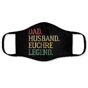 Discover Dad Husband Euchre Legend Euchre Card Game Face Masks