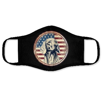 Discover American Flag Dog Design Face Masks