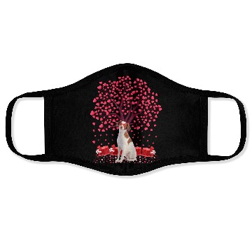 Discover Heart Tree Brittany Spaniel Dog Valentine'S Day Face Masks