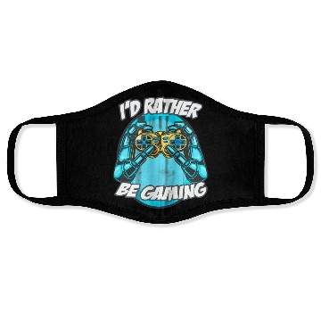 Discover I'D Rather Be Gaming Gaming Saying Nerd Geek Face Masks