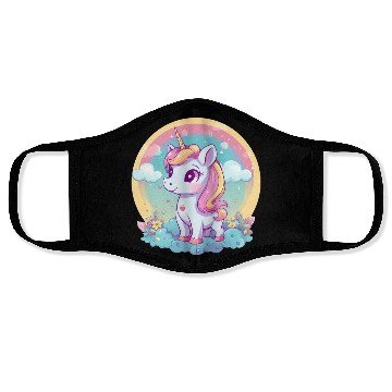Discover Unicorn Rainbow Sunset Face Masks