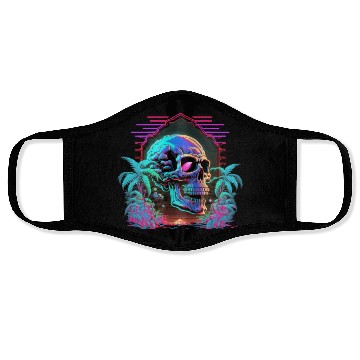 Discover ull Vaporwave Retrowave Aesthetic Synthwave Face Masks