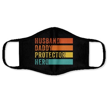 Discover Retro Husband Daddy Protector Hero Fathers day Face Masks