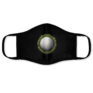 Discover Golf Ball Green Grass Golfer Golf Player Golfing Face Masks