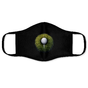 Discover Golf Ball Green Grass Golfer Golf Player Golfing Face Masks