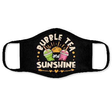 Discover Bubble Tea And Sunshine Boba Tea Drinker Face Masks