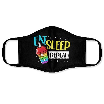 Discover Eat Sleep Boba Tea Repeat Bubble Tea Lover Drinker Face Masks